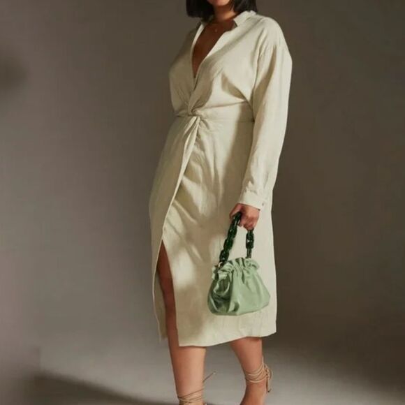 Anthropologie Cream Midi Dress - Picture 2 of 12